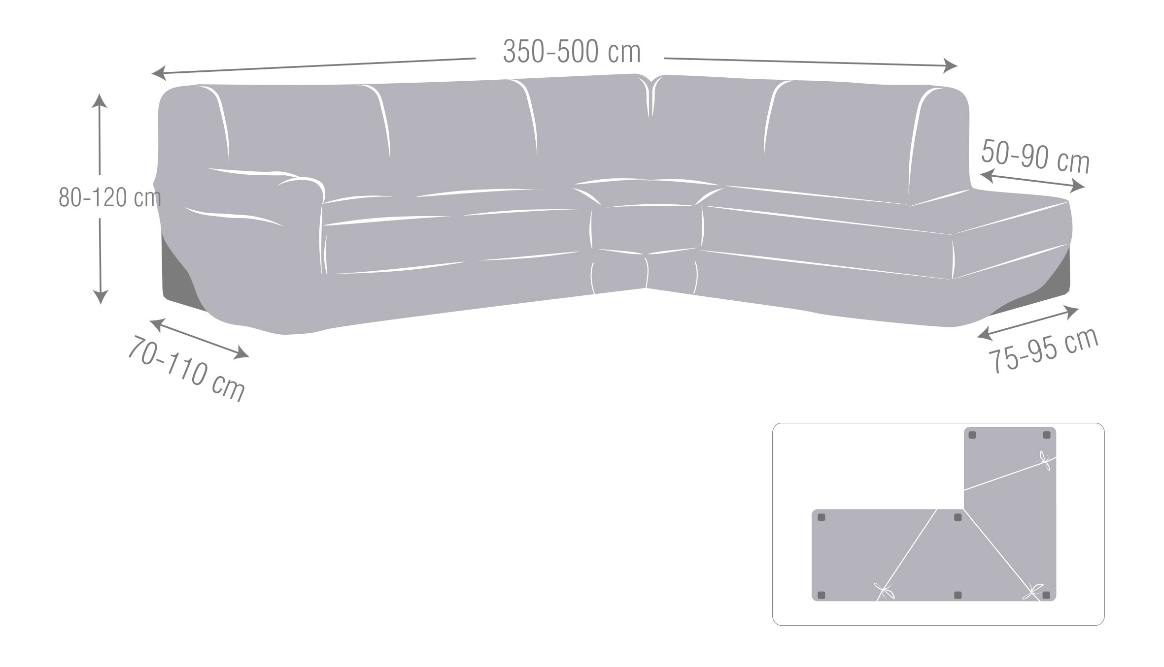 Funda superelástica para Chaise Longue rinconero modelo Roc