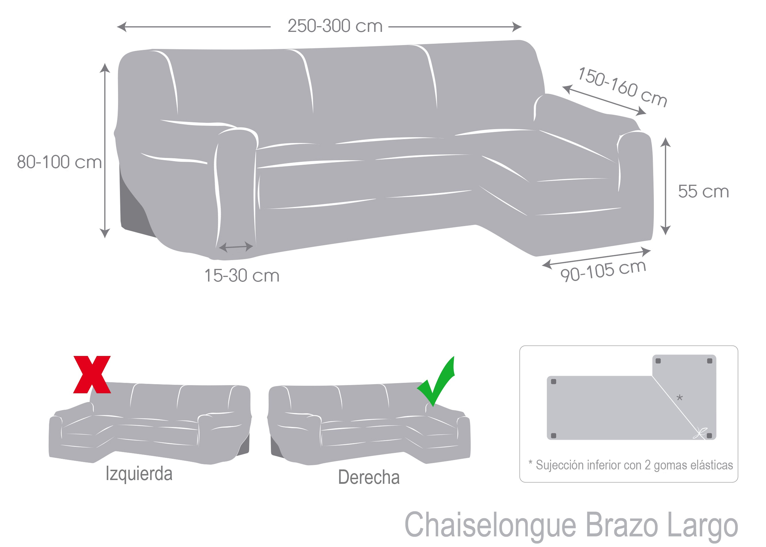 Funda elástica para chaise longue modelo Arion