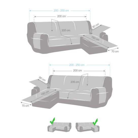 Funda acolchada Modelo Noruega para Chaise Longue