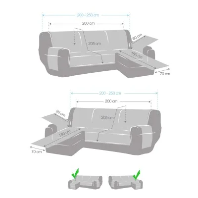Funda acolchada Modelo Noruega para Chaise Longue