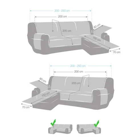 Cubre acolchado para chaise longue Noruega | Antideslizante y reversible