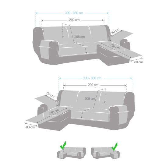 Funda acolchada Modelo Noruega para Chaise Longue