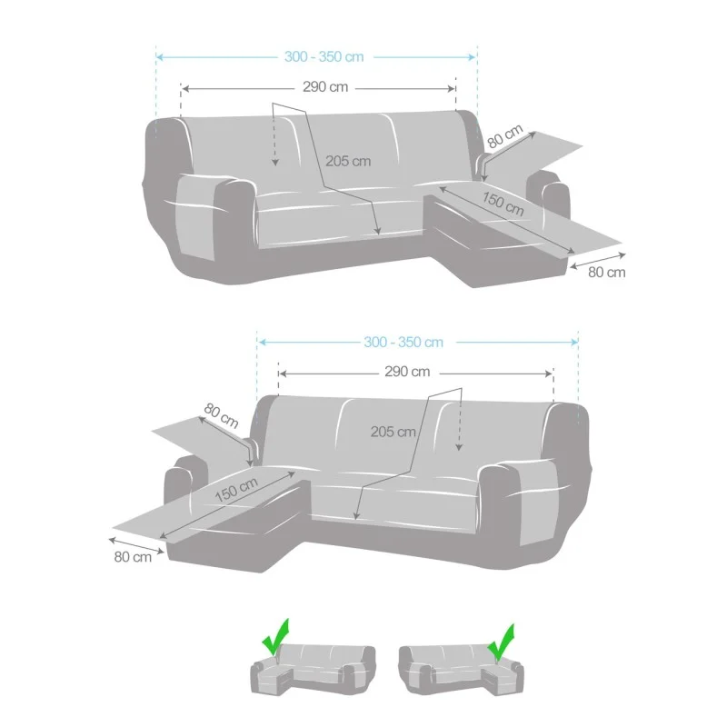 Cubre acolchado para chaise longue Noruega | Antideslizante y reversible Cubre acolchado para chaise longue Noruega | Antideslizante y reversible