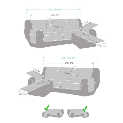 Cubre acolchado para chaise longue Noruega | Antideslizante y reversible