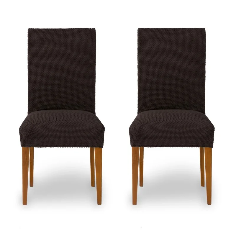Pack dos fundas bielásticas con respaldo para silla modelo Cora Pack dos fundas bielásticas con respaldo para silla modelo Cora