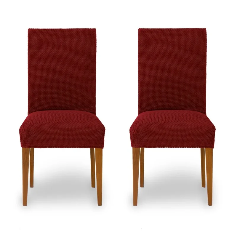 Pack dos fundas bielásticas con respaldo para silla modelo Cora Pack dos fundas bielásticas con respaldo para silla modelo Cora