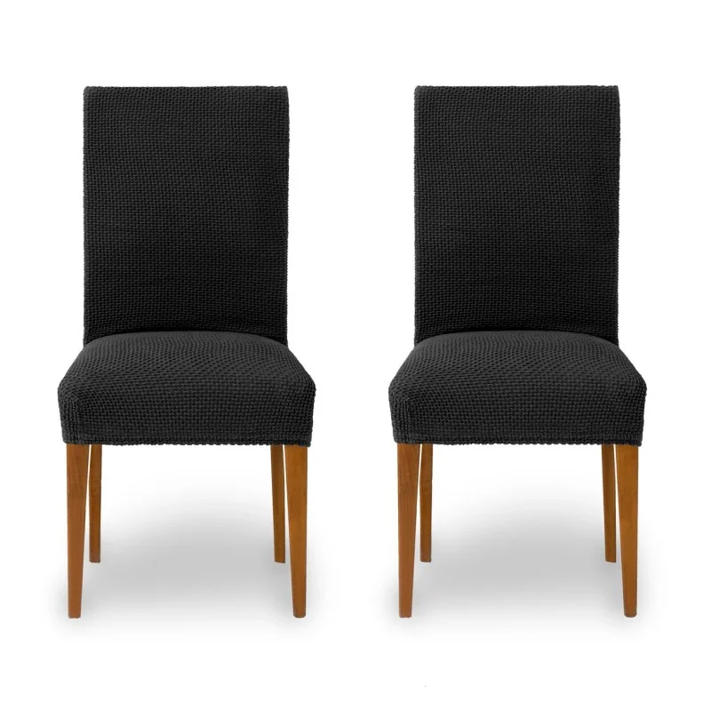 Pack dos fundas bielásticas con respaldo para silla modelo Cora Pack dos fundas bielásticas con respaldo para silla modelo Cora