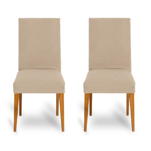 Pack dos fundas bielásticas con respaldo para silla modelo Dorian – Renovación y Estilo