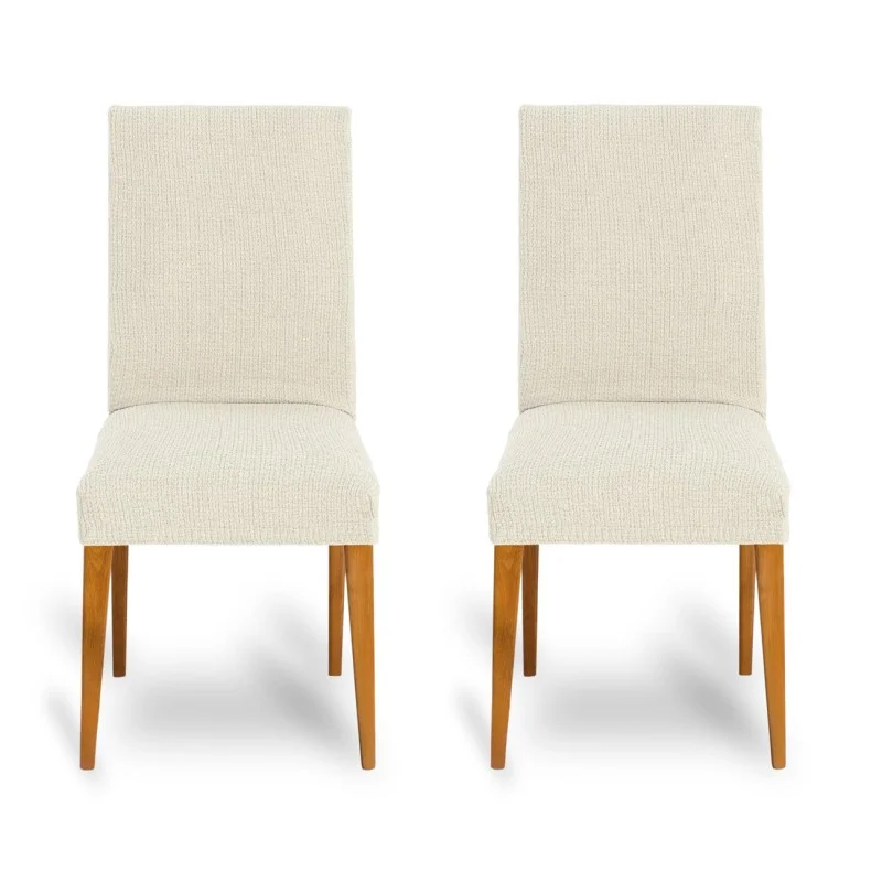 Pack dos fundas bielásticas con respaldo para silla modelo Dorian – Renovación y Estilo Pack dos fundas bielásticas con respaldo para silla modelo Dorian – Renovación y Estilo
