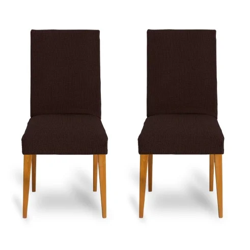 Pack dos fundas bielásticas con respaldo para silla modelo Dorian – Renovación y Estilo