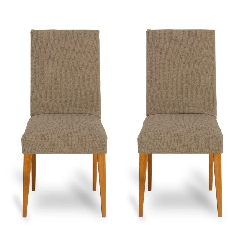 Pack dos fundas bielásticas con respaldo para silla modelo Dorian Pack dos fundas bielásticas con respaldo para silla modelo Dorian