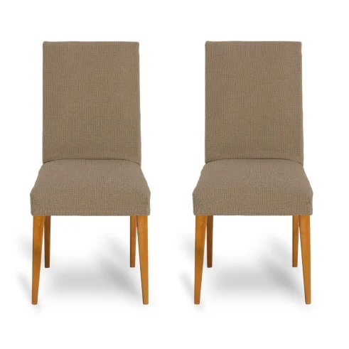 Pack dos fundas bielásticas con respaldo para silla modelo Dorian – Renovación y Estilo