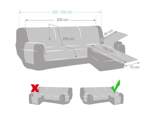 Funda acolchada antideslizante Modelo Montblanc para Chaise Longue
