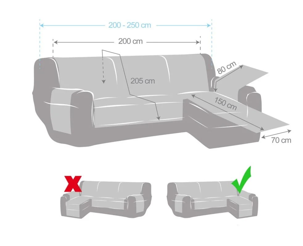 Funda acolchada antideslizante Modelo Montblanc para Chaise Longue Funda acolchada antideslizante Modelo Montblanc para Chaise Longue