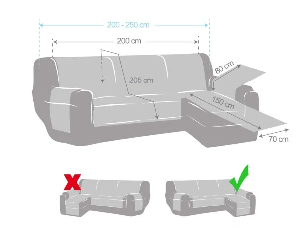 Funda acolchada antideslizante Modelo Montblanc para Chaise Longue