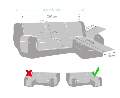 Funda acolchada antideslizante Modelo Montblanc para Chaise Longue