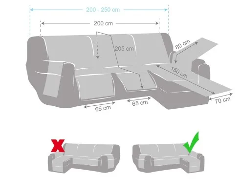 Funda acolchada antideslizante Modelo Montblanc para Chaise Longue Relax