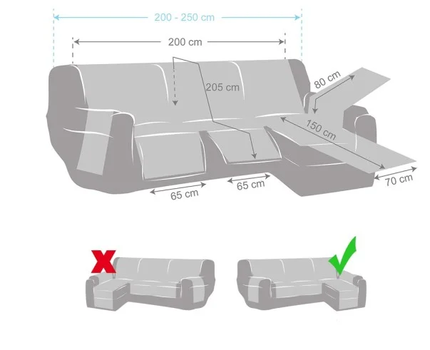 Funda acolchada antideslizante Modelo Montblanc para Chaise Longue Relax