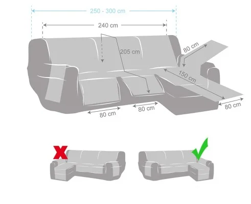 Funda acolchada antideslizante Modelo Montblanc para Chaise Longue Relax