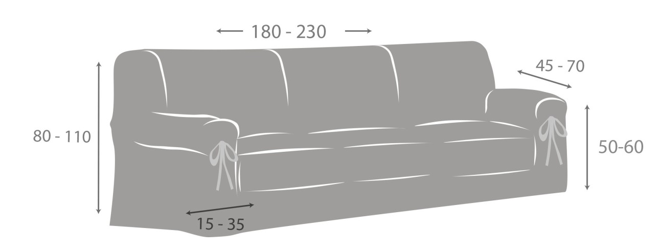 Funda de sofá con lazos Calma | Estilo elegante y texturizado