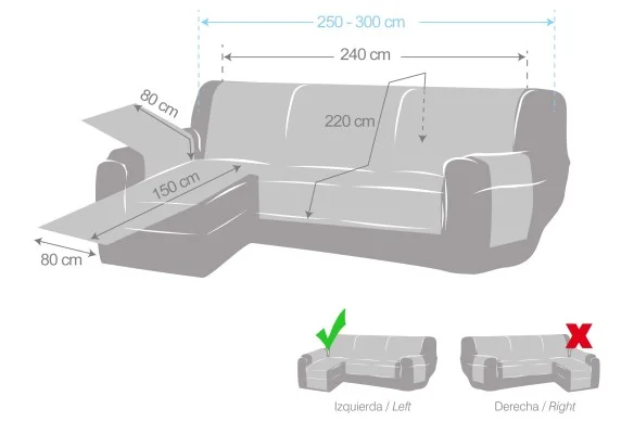 Funda cubre Chaise Longue Modelo Calma