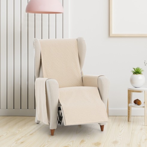 Funda cubre sillón relax Aqua | Sofisticación diaria con rayas prácticas