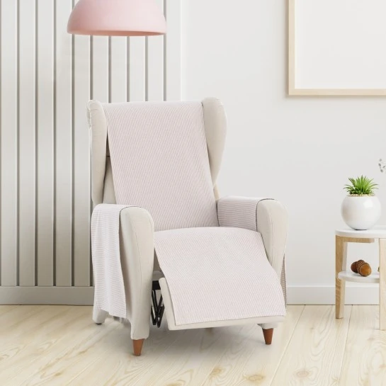 Funda cubre sillón relax Aqua | Sofisticación diaria con rayas prácticas