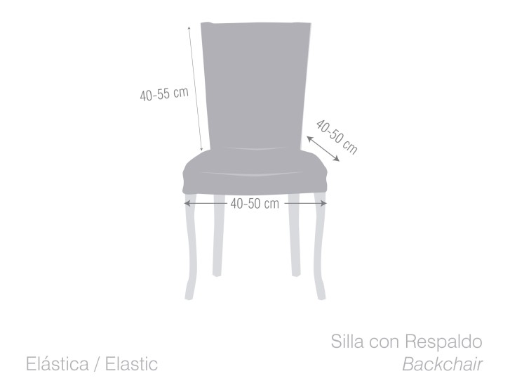 Pack dos fundas elásticas con respaldo para silla modelo Argos