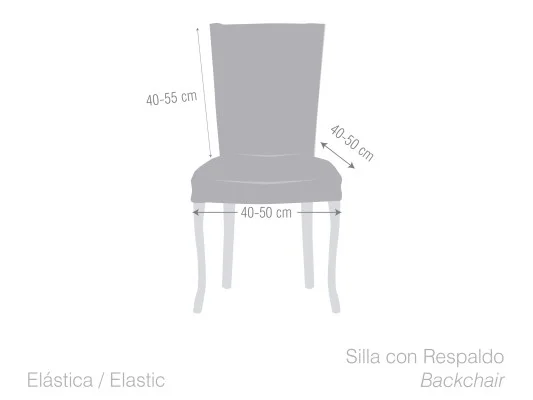 Pack dos fundas elásticas con respaldo para silla modelo Argos