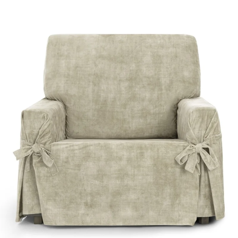 Funda de sillón anti manchas con lazos Modelo Turín Funda de sillón anti manchas con lazos Modelo Turín