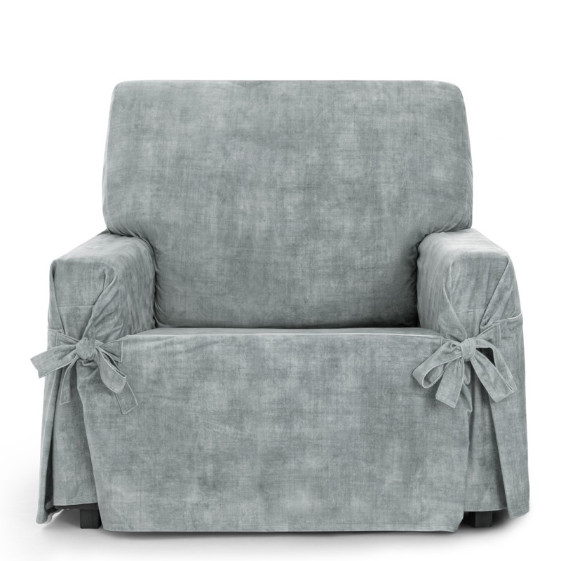 Funda de Sillón Turín con lazos | Velvet elegante | Ajuste seguro | Decoración clásica | Lavable a máquina Funda de Sillón Turín con lazos | Velvet elegante | Ajuste seguro | Decoración clásica | Lavable a máquina