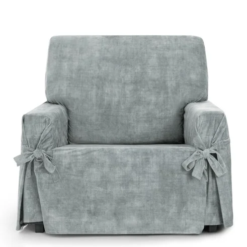 Funda de Sillón Turín con lazos | Velvet elegante | Ajuste seguro | Decoración clásica | Lavable a máquina