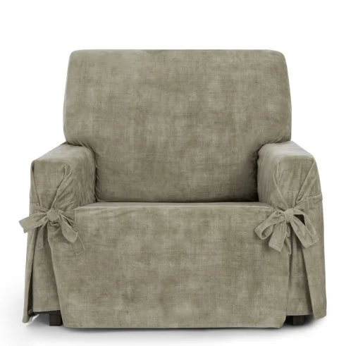 Funda de Sillón Turín con lazos | Velvet elegante | Ajuste seguro | Decoración clásica | Lavable a máquina