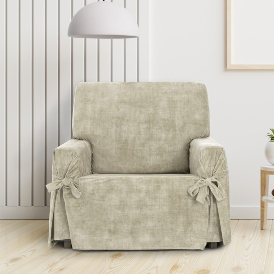 Funda de sillón anti manchas con lazos Modelo Turín
