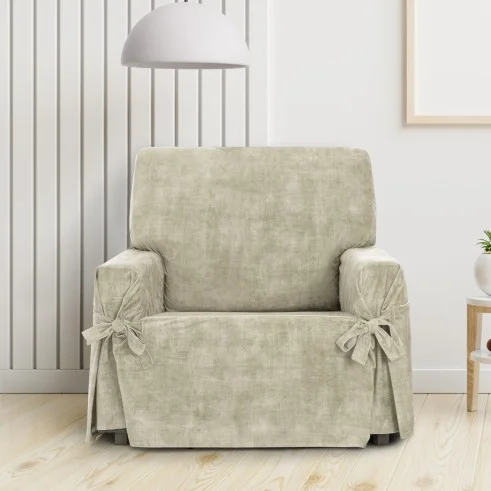 Funda de sillón anti manchas con lazos Modelo Turín