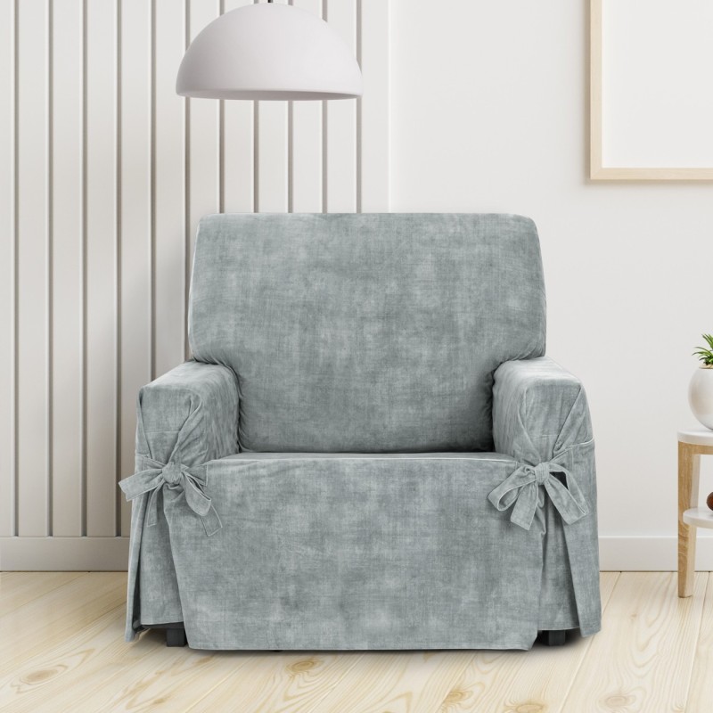 Funda de Sillón Turín con lazos | Velvet elegante | Ajuste seguro | Decoración clásica | Lavable a máquina Funda de Sillón Turín con lazos | Velvet elegante | Ajuste seguro | Decoración clásica | Lavable a máquina