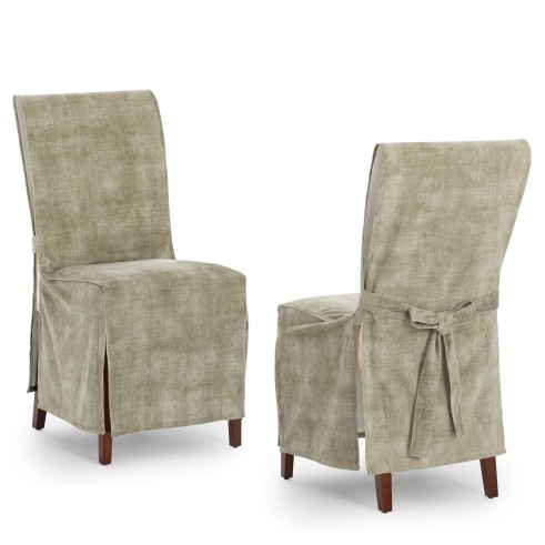 Fundas de Silla Turín x2 | Hostelería | Velvet antimanchas | Lazos ajustables | Elegancia profesional