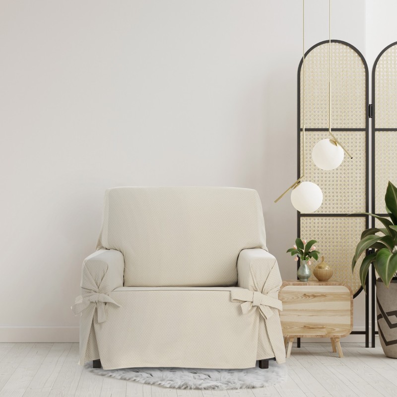Funda Sillón Francesca con Lazos | Geometría decorativa | Protección completa | Tacto suave | Lavable a máquina Funda Sillón Francesca con Lazos | Geometría decorativa | Protección completa | Tacto suave | Lavable a máquina