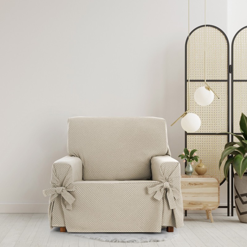 Funda Sillón Francesca con Lazos | Geometría decorativa | Protección completa | Tacto suave | Lavable a máquina Funda Sillón Francesca con Lazos | Geometría decorativa | Protección completa | Tacto suave | Lavable a máquina