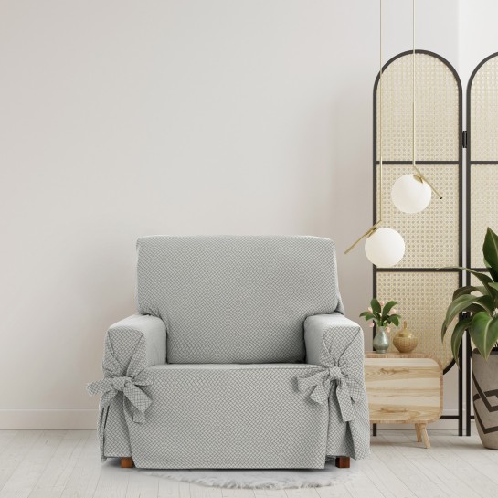 Funda Sillón Francesca con Lazos | Geometría decorativa | Protección completa | Tacto suave | Lavable a máquina