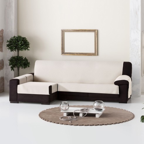 Cubre Chaise Longue Bianca | Algodón 100% | Protección parcial | Bolsillos reposabrazos | Lavable