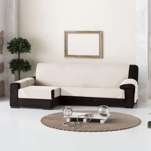 Cubre Chaise Longue Bianca | Algodón 100% | Protección parcial | Bolsillos reposabrazos | Lavable