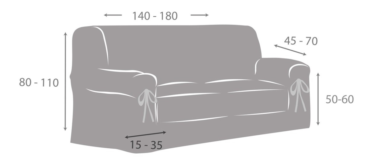 Funda de sofá con lazos Modelo Bianca