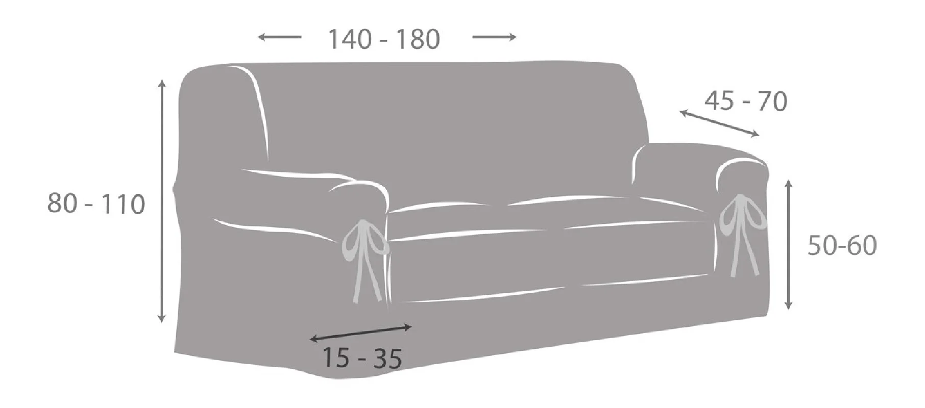 Funda Sofá Bianca con Lazos | Diseño clásico | Textura geométrica | Ajuste elegante | Lavado fácil