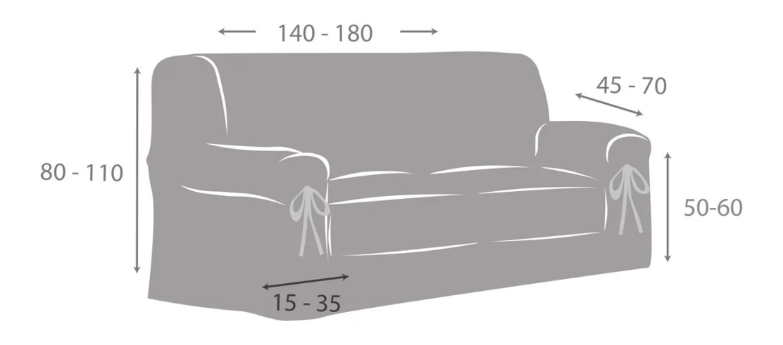 Funda Sofá Bianca con Lazos | Diseño clásico | Textura geométrica | Ajuste elegante | Lavado fácil