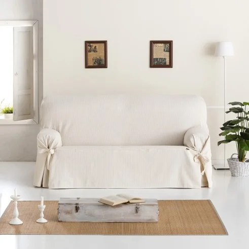 Funda Sofá Bianca con Lazos | Diseño clásico | Textura geométrica | Ajuste elegante | Lavado fácil