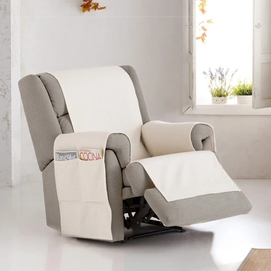 Cubre Sillón Relax Bianca | Algodón resistente | Protección parcial con bolsillos | Lavado fácil