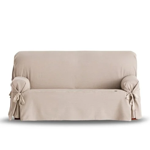 Funda Sofá con Lazos Constanza | Tejido Chevron no elástico | Ajuste decorativo clásico | Lavable fácil