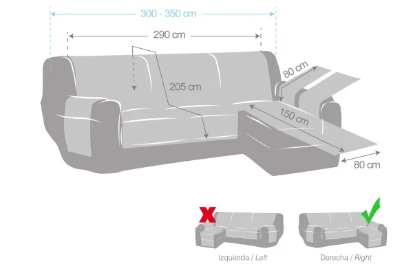 Funda cubre Chaise Longue Modelo Constanza