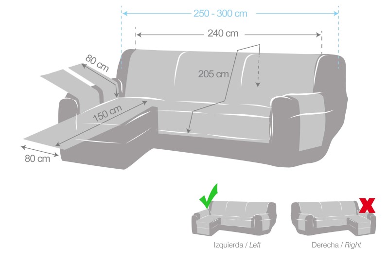Funda cubre Chaise Longue Modelo Constanza